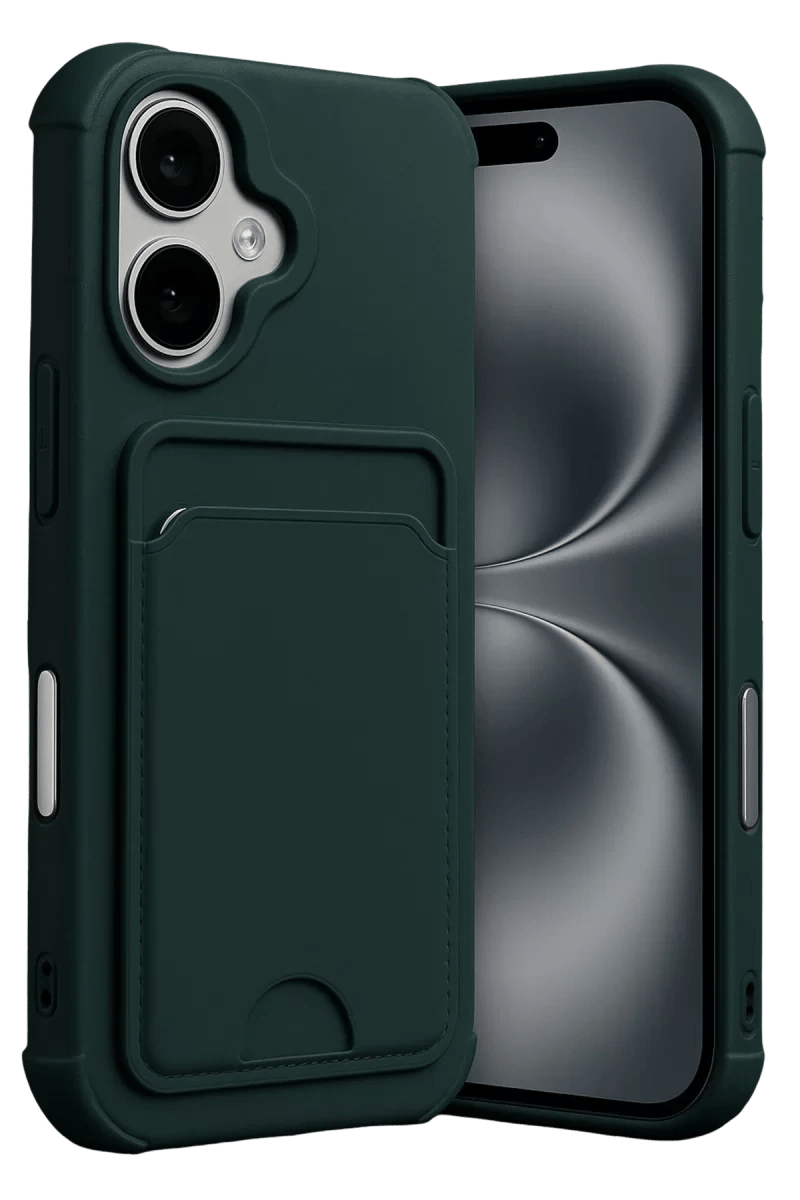 Apple iPhone 17 Kelvin Kartvizitli Silikon - Koyu Yeşil