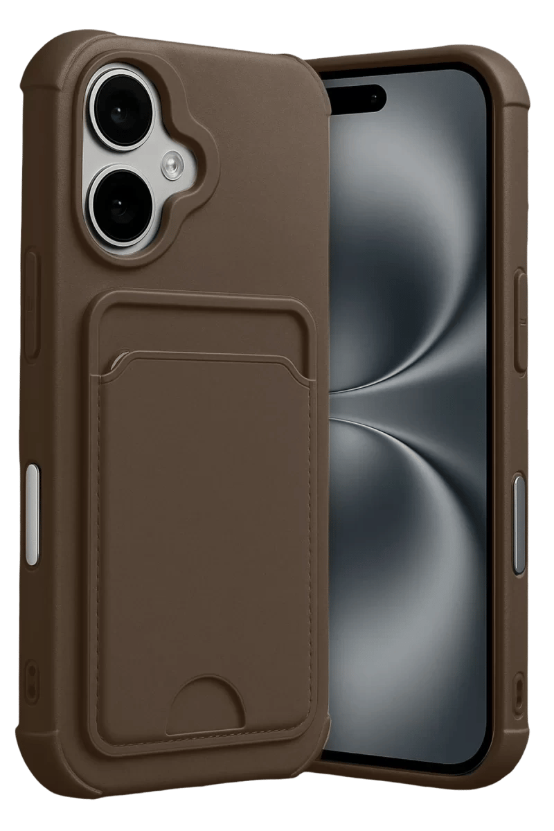 Apple iPhone 17 Kelvin Kartvizitli Silikon - Kahverengi