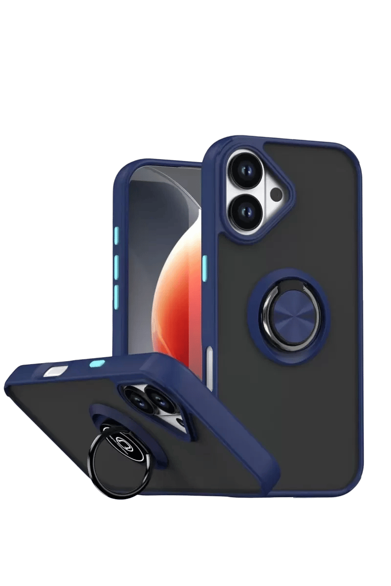 Apple iPhone 17 Montreal Yüzüklü Silikon Kapak - Lacivert