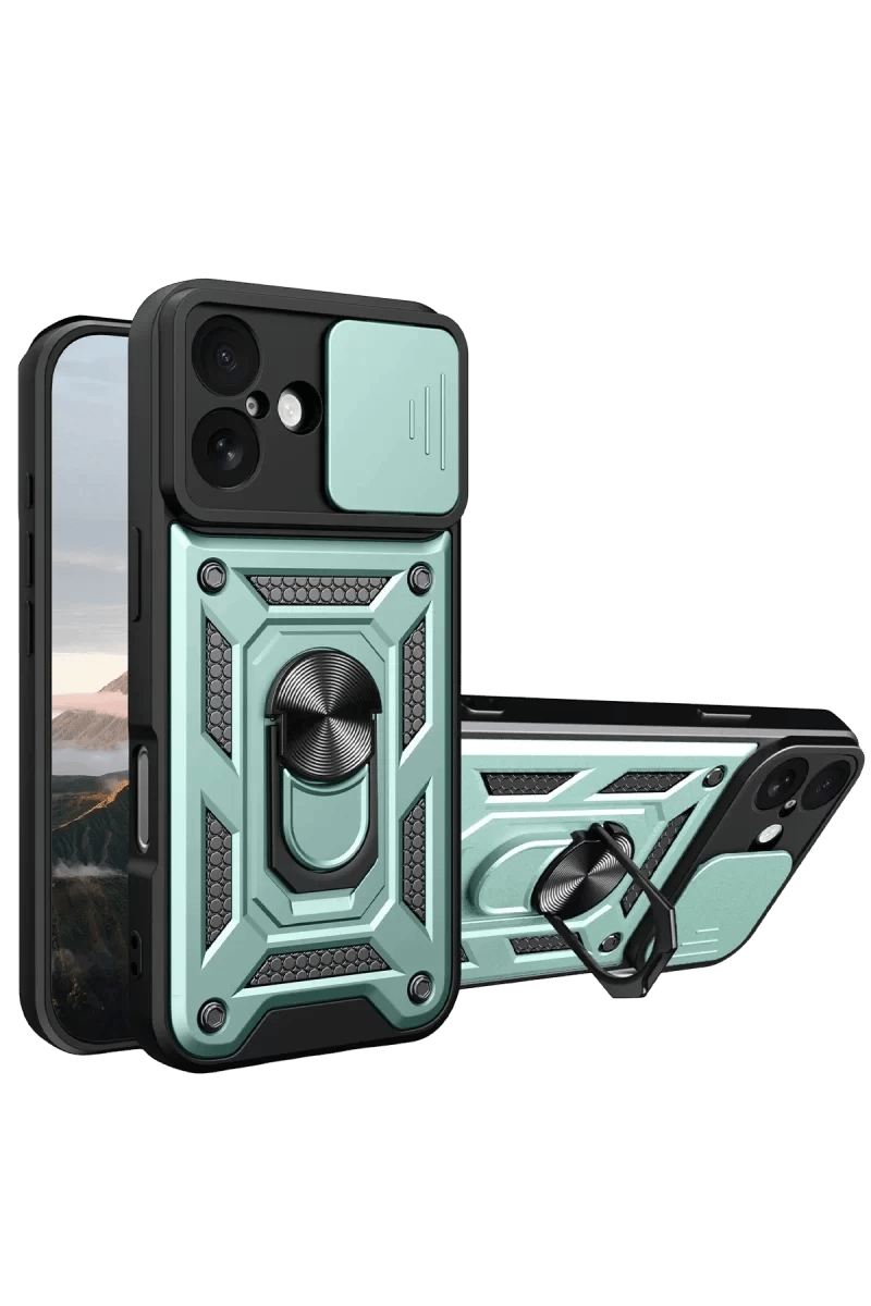 Apple iPhone 17 Pars Lens Yüzüklü Silikon - Yeşil