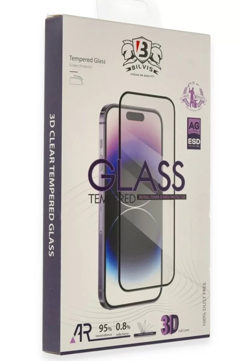 Apple iPhone 17 Pro Bilvis 3D Cam Ekran Koruyucu - Siyah