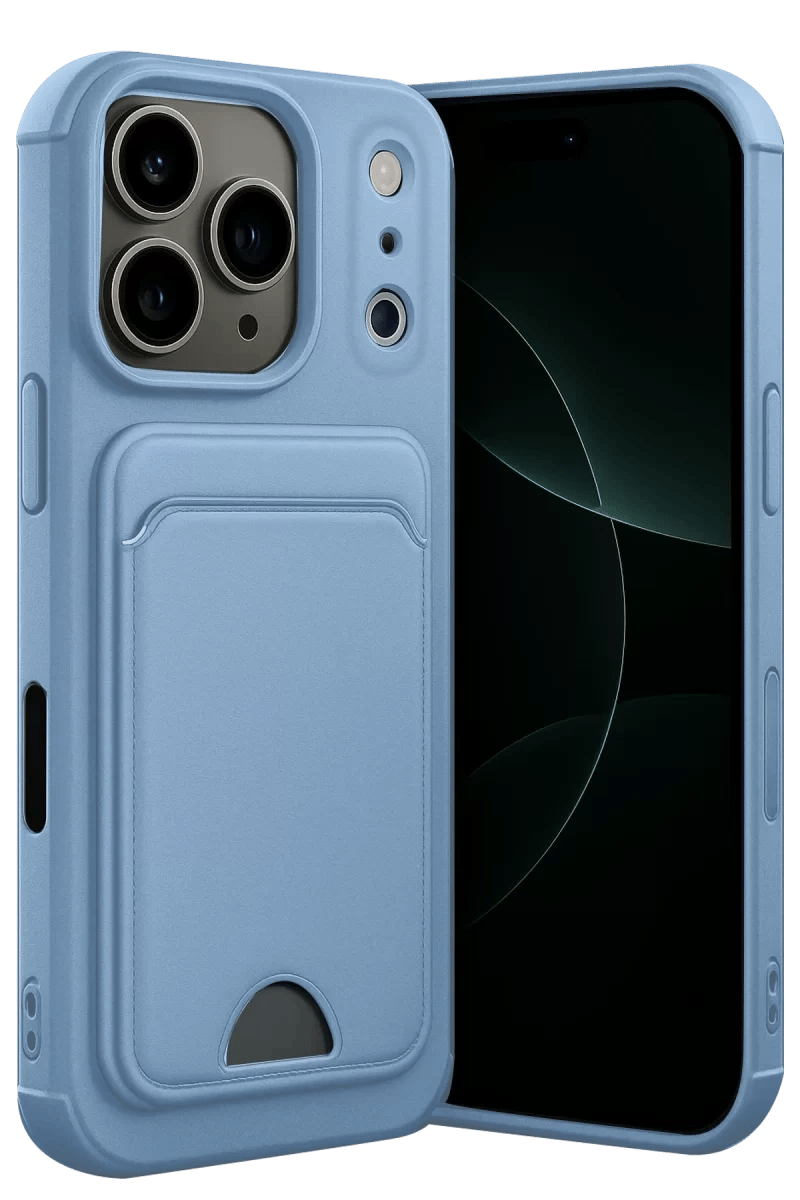 Apple iPhone 17 Pro Kelvin Kartvizitli Silikon - Mavi