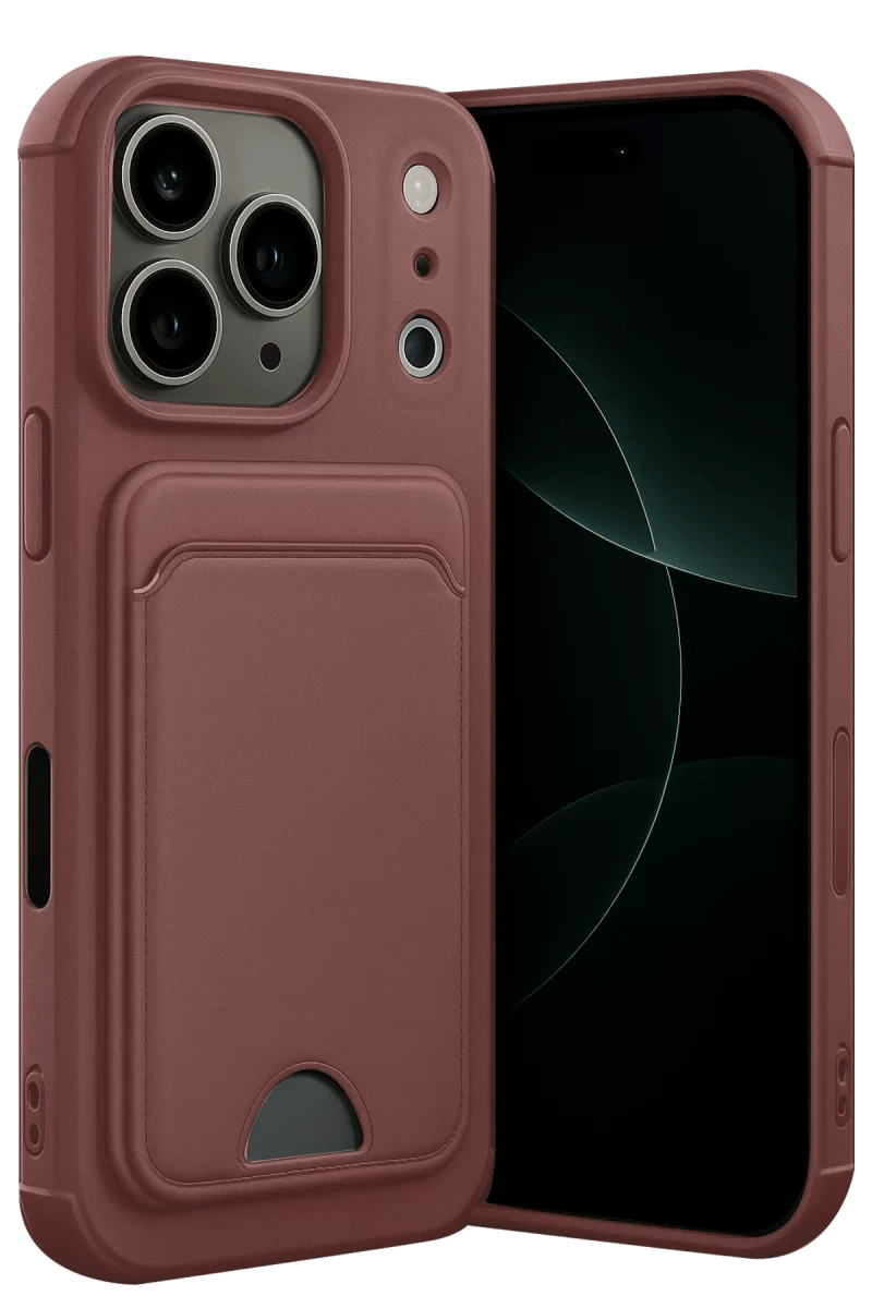 Apple iPhone 17 Pro Kelvin Kartvizitli Silikon - Bordo