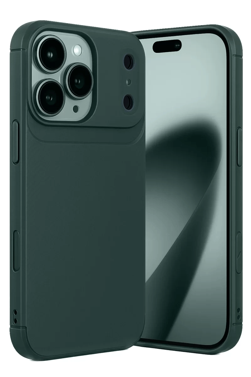 Apple iPhone 17 Pro Max Auto Focus Karbon Kapak - Koyu Yeşil