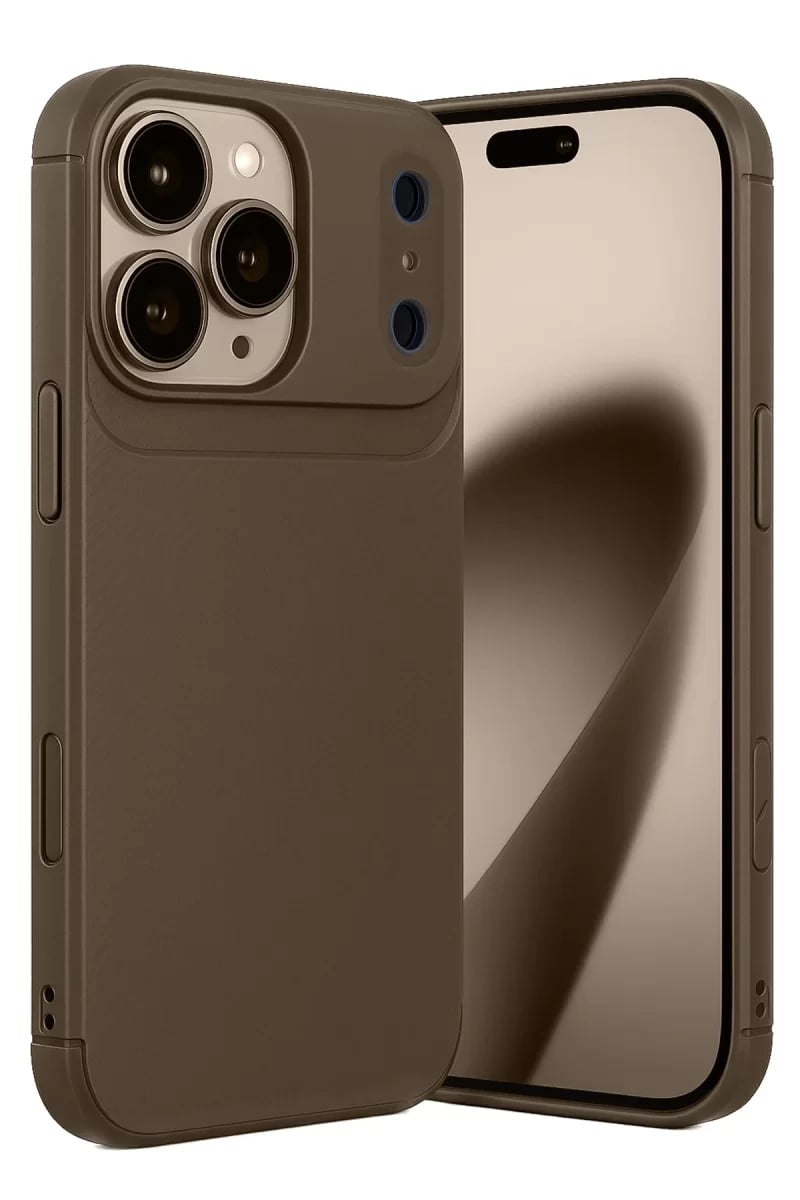 Apple iPhone 17 Pro Max Auto Focus Karbon Kapak - Kahverengi