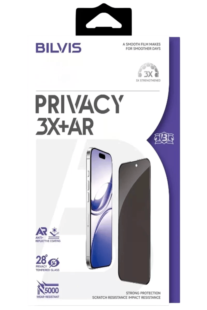 Apple iPhone 17 Pro Max Bilvis 3X AR Hayalet Cam Ekran Koruyucu - Siyah