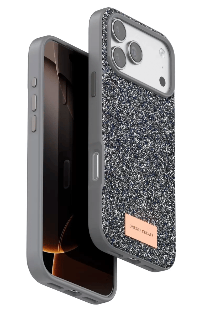 Apple iPhone 17 Pro Max Bright Simli Kapak - Gümüş