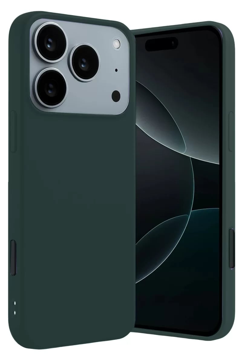 Apple iPhone 17 Pro Max First Silikon - Koyu Yeşil