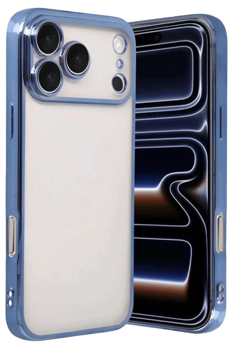 Apple iPhone 17 Pro Max Lensli Silikon - Açık Mavi