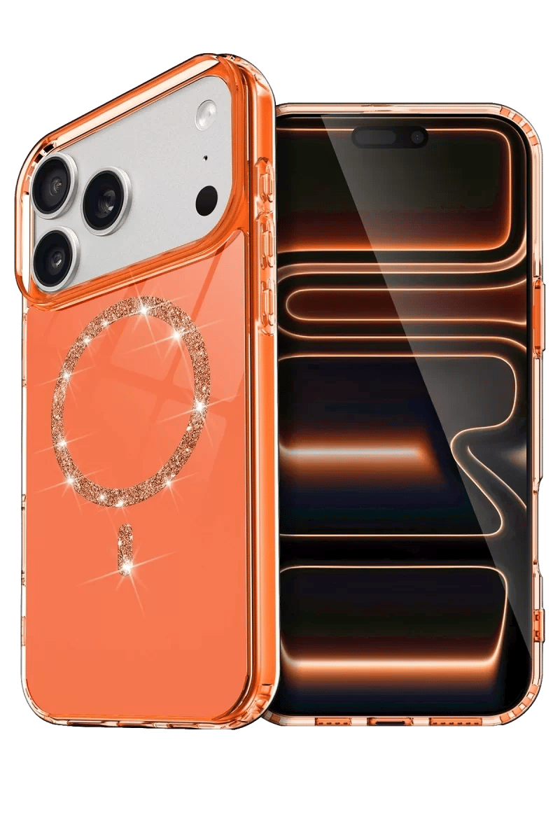 Apple iPhone 17 Pro Max Live Diamond Magsafe Kapak - Turuncu