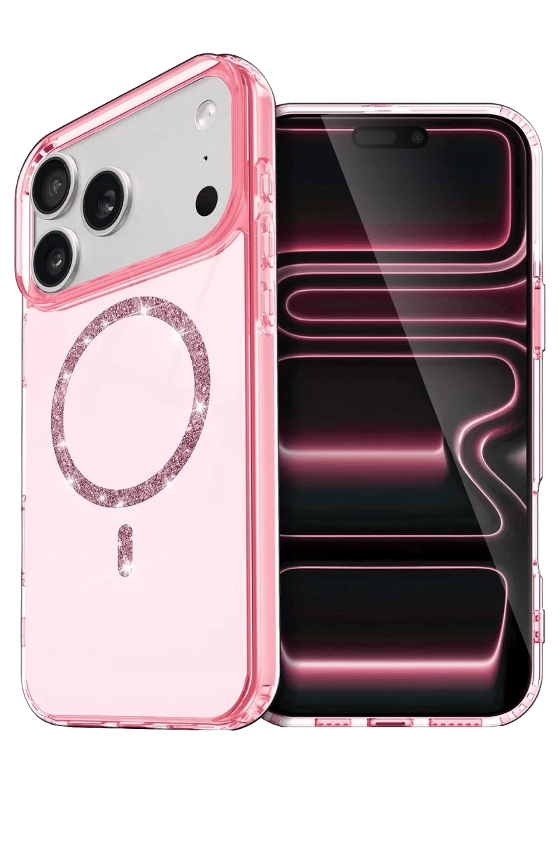 Apple iPhone 17 Pro Max Live Diamond Magsafe Kapak - Pembe