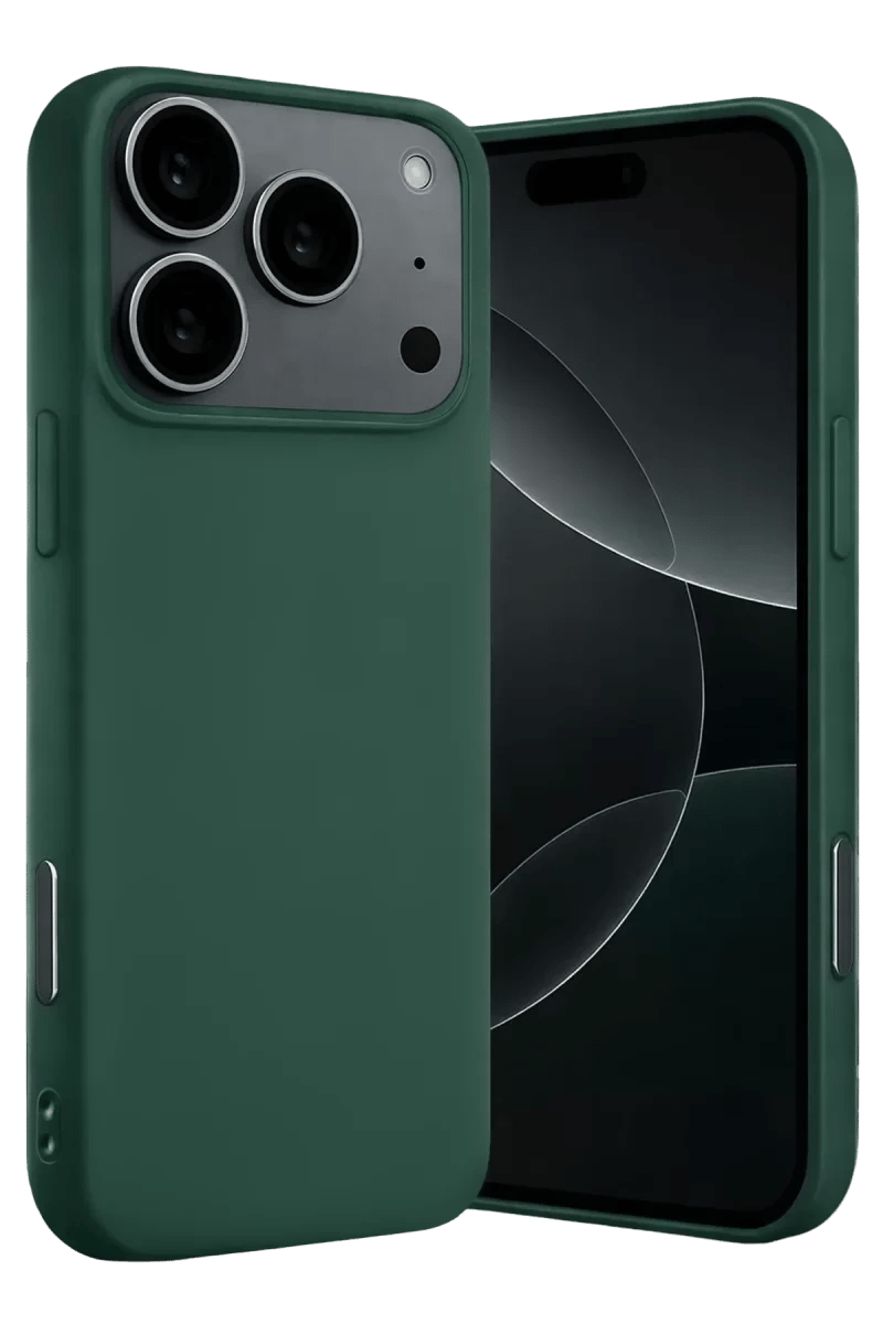 Apple iPhone 17 Pro Max Nano içi Kadife Silikon - Koyu Yeşil