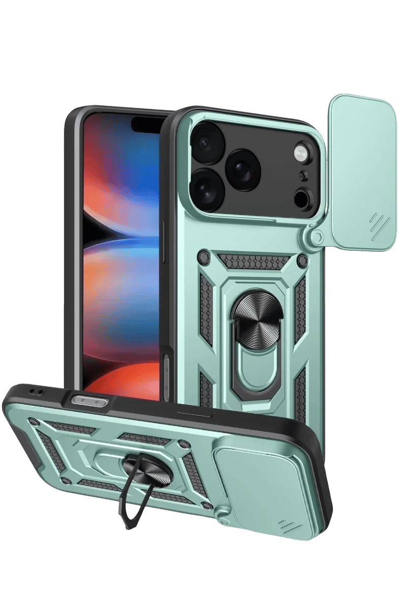 Apple iPhone 17 Pro Max Pars Lens Yüzüklü Silikon - Yeşil