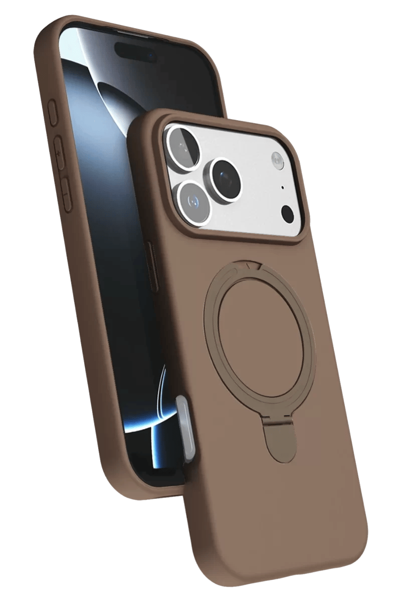Apple iPhone 17 Pro Max Regal Magsafe Standlı Kapak - Çöl Titanyum