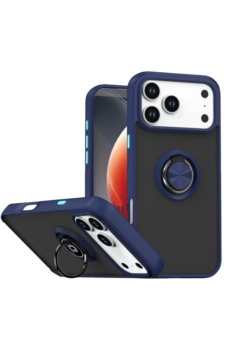 Apple iPhone 17 Pro Montreal Yüzüklü Silikon Kapak - Lacivert