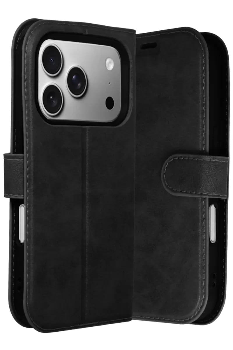 Apple iPhone 17 Pro Trend S Plus Kapaklı Kılıf - Siyah
