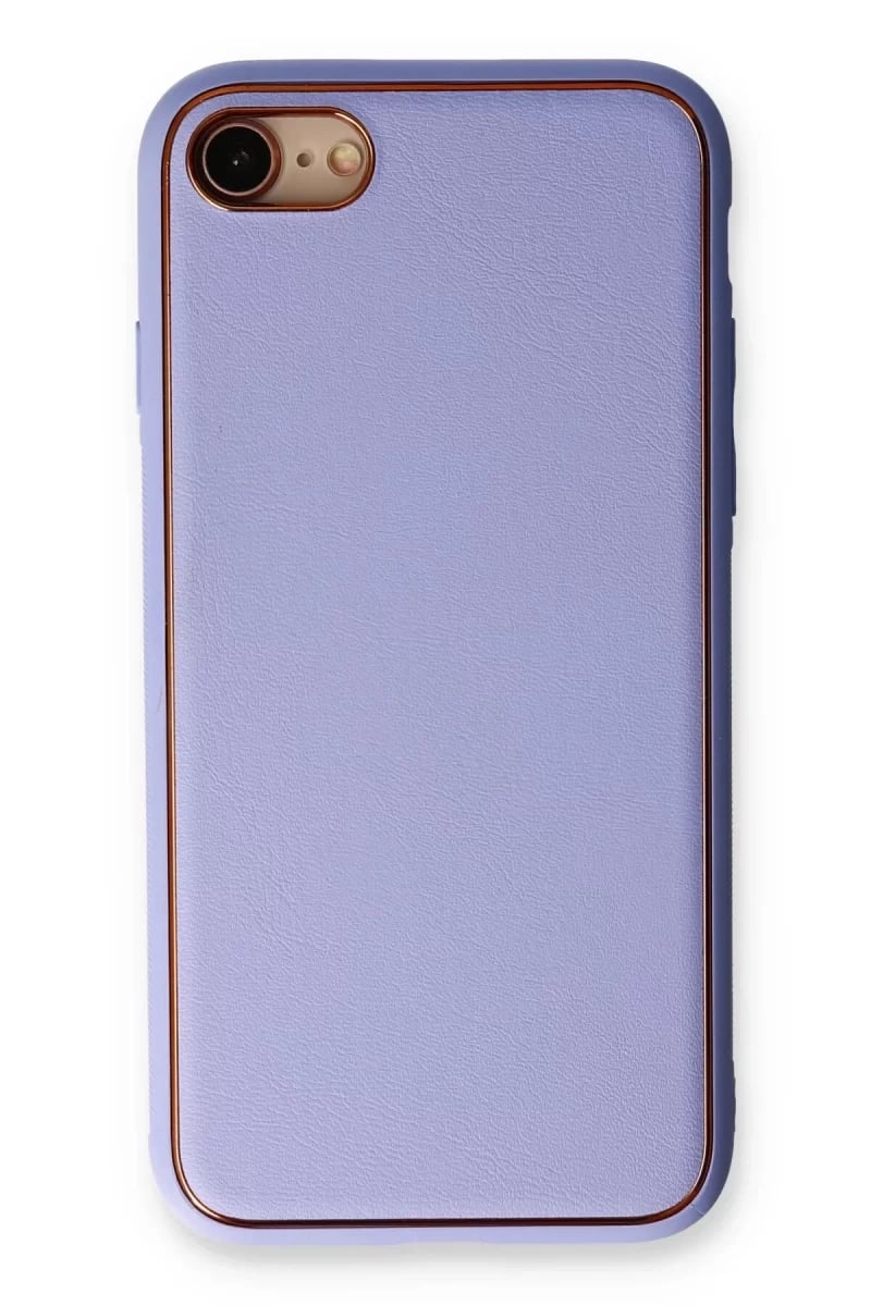 Apple iPhone 7 Kılıf Coco Deri Silikon Kapak - Açık Lila