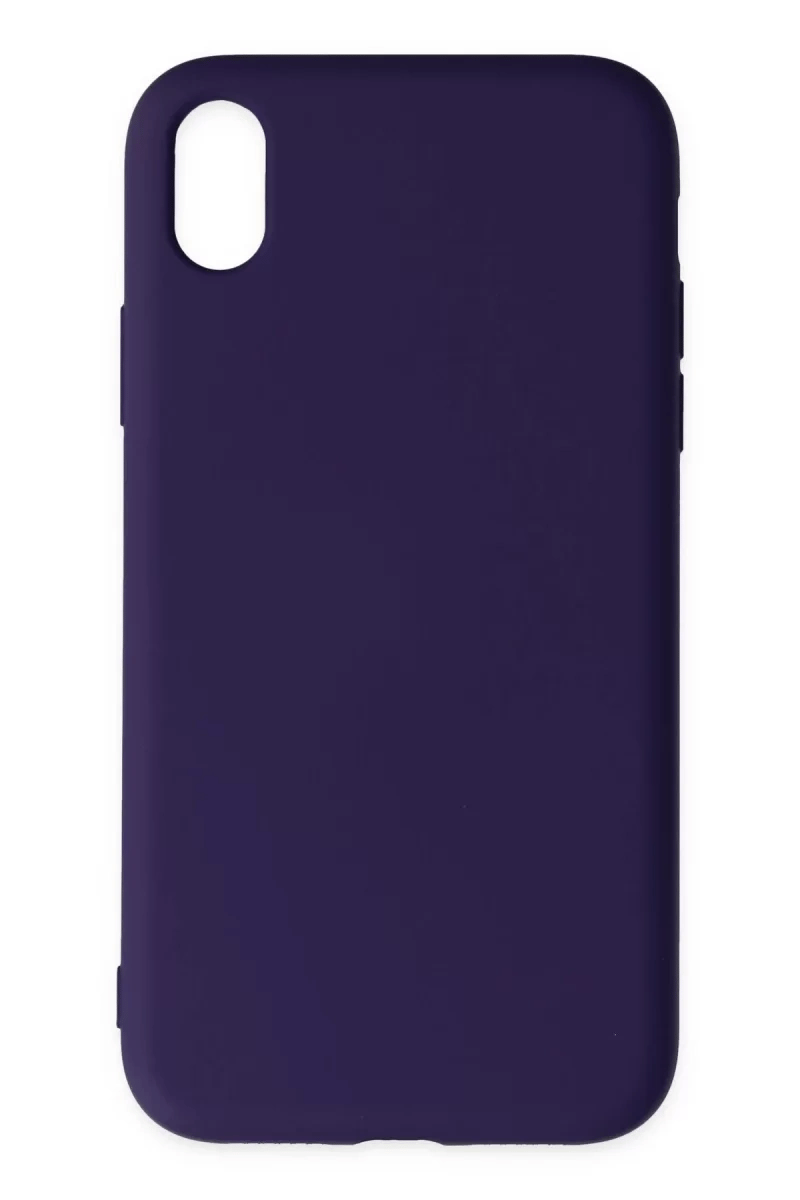 Apple iPhone XR Kılıf Nano içi Kadife Silikon - Mor