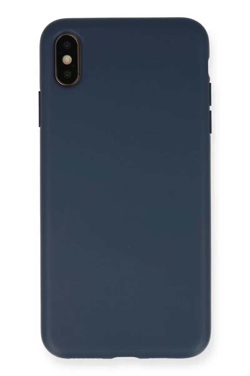 Apple iPhone XS Max Kılıf Nano içi Kadife Silikon - Lacivert