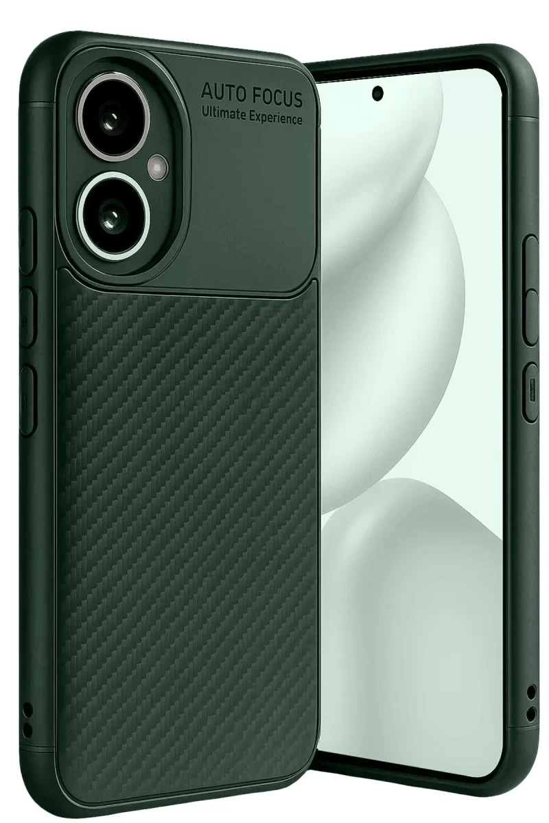 Honor 400 Kılıf Auto Focus Karbon Kapak - Koyu Yeşil