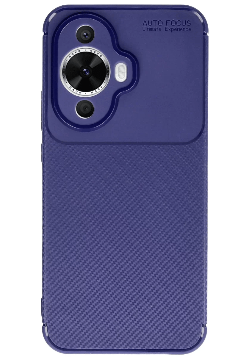 Huawei Nova 12S Kılıf Auto Focus Karbon Kapak - Lacivert