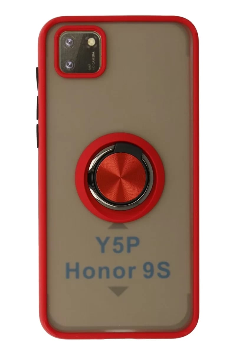 Huawei Y5P Kılıf Montreal Yüzüklü Silikon Kapak - Kırmızı