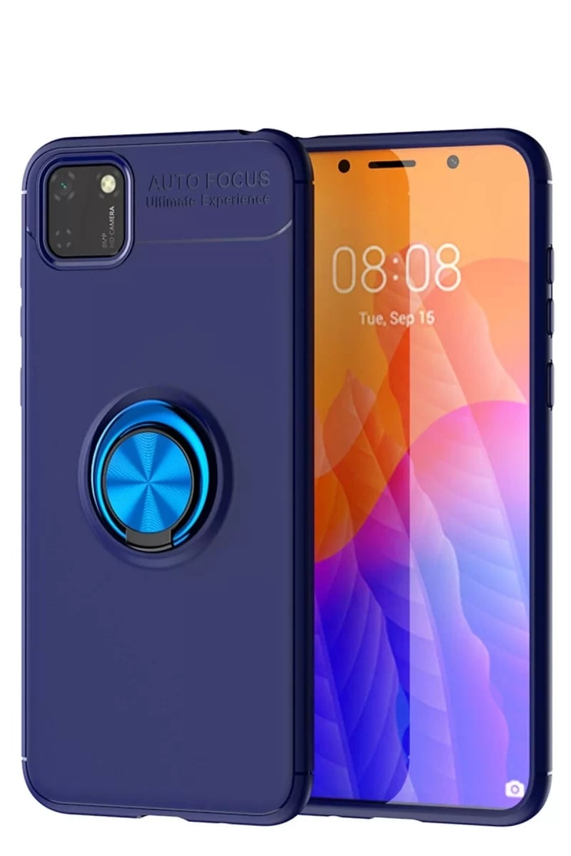 Huawei Y5P Kılıf Range Yüzüklü Silikon - Mavi