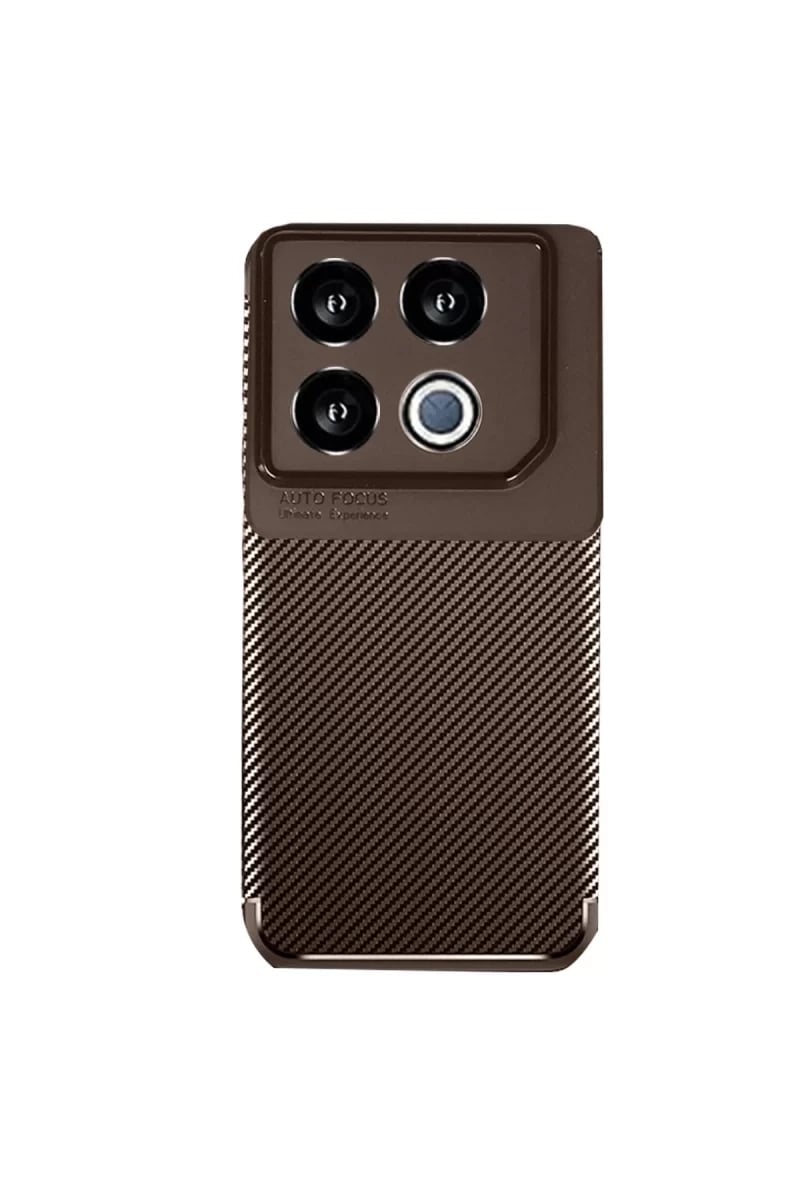İnfinix GT 20 Pro Kılıf Auto Focus Karbon Kapak - Kahverengi