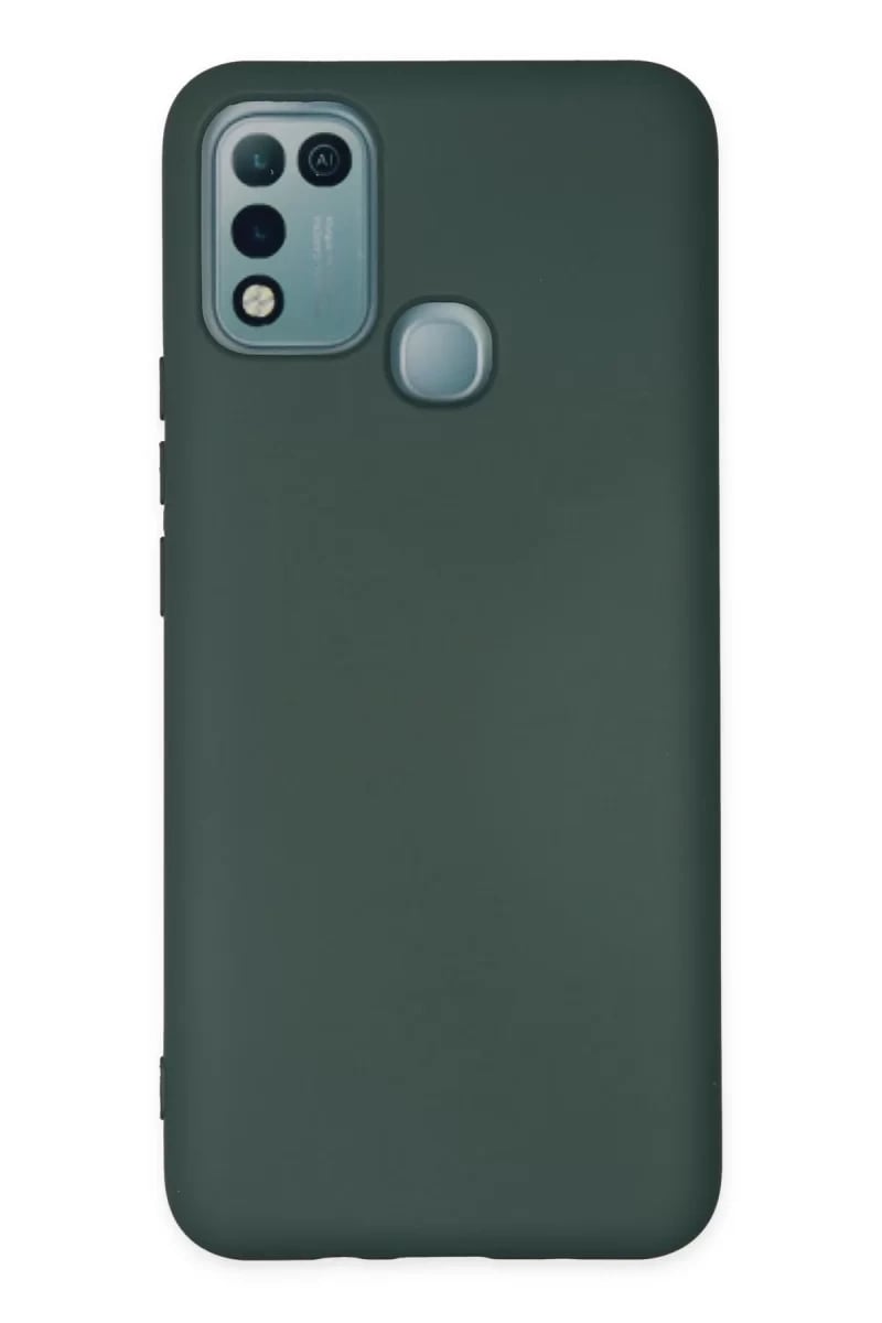İnfinix Hot 10 Play Kılıf Nano içi Kadife Silikon - Koyu Yeşil