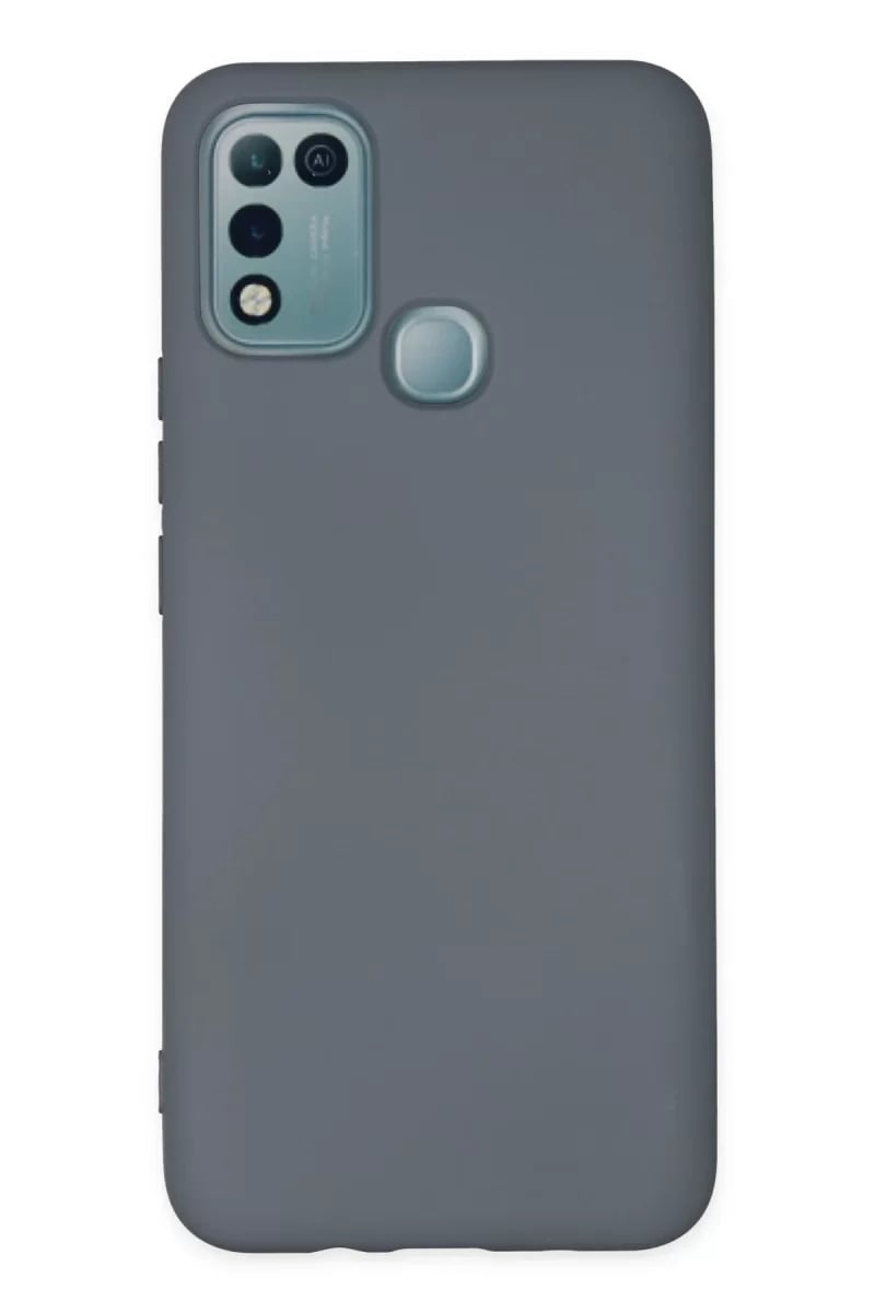 İnfinix Hot 10 Play Kılıf Nano içi Kadife Silikon - Gri