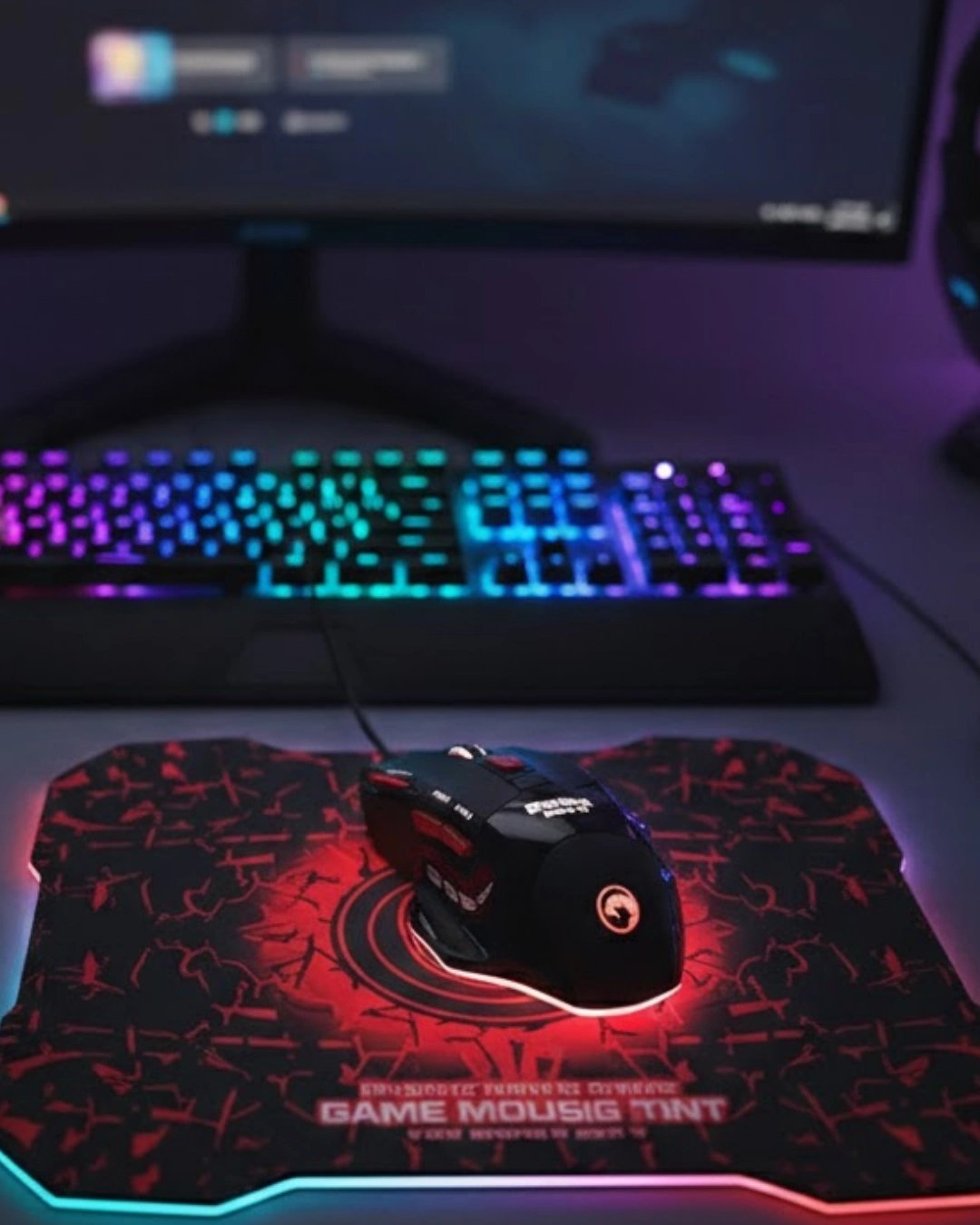 Işıklı  Mouse ve Mousepad Seti Ergonomik Tasarım ve RGB Aydınlatma