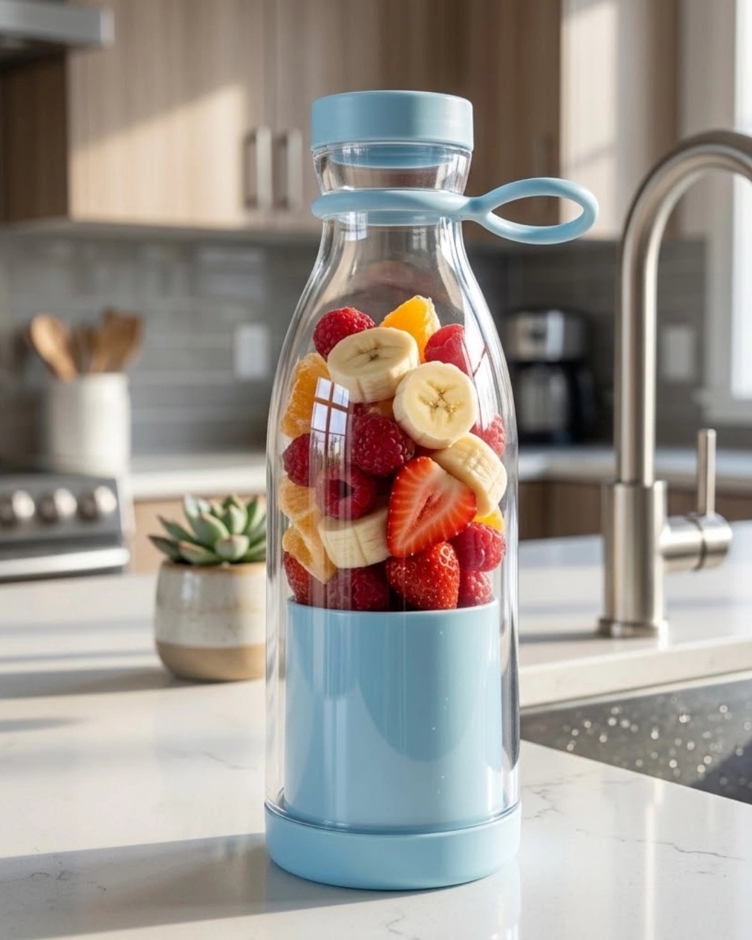 Mini Blender USB Şarjlı 380 ml Smoothie Hazırlayıcı Hafif ve Pratik Tasarım