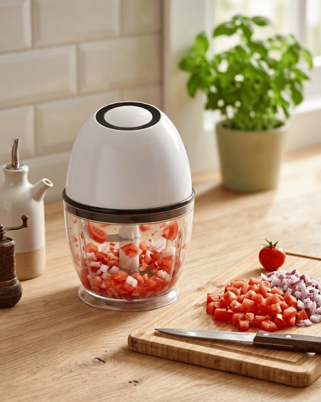 Mini Elektrikli Doğrayıcı 450 ML Şarjlı Sebze Doğrama Makinesi