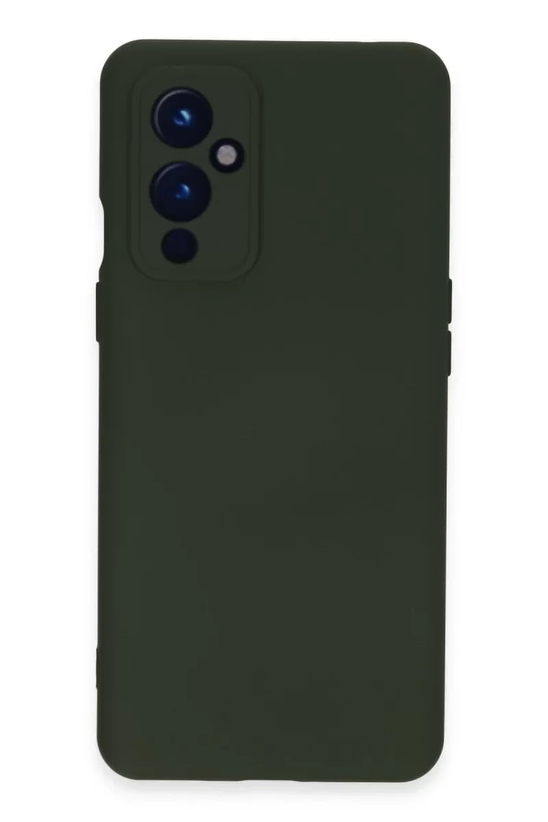 One Plus 9 Kılıf Nano içi Kadife Silikon - Koyu Yeşil