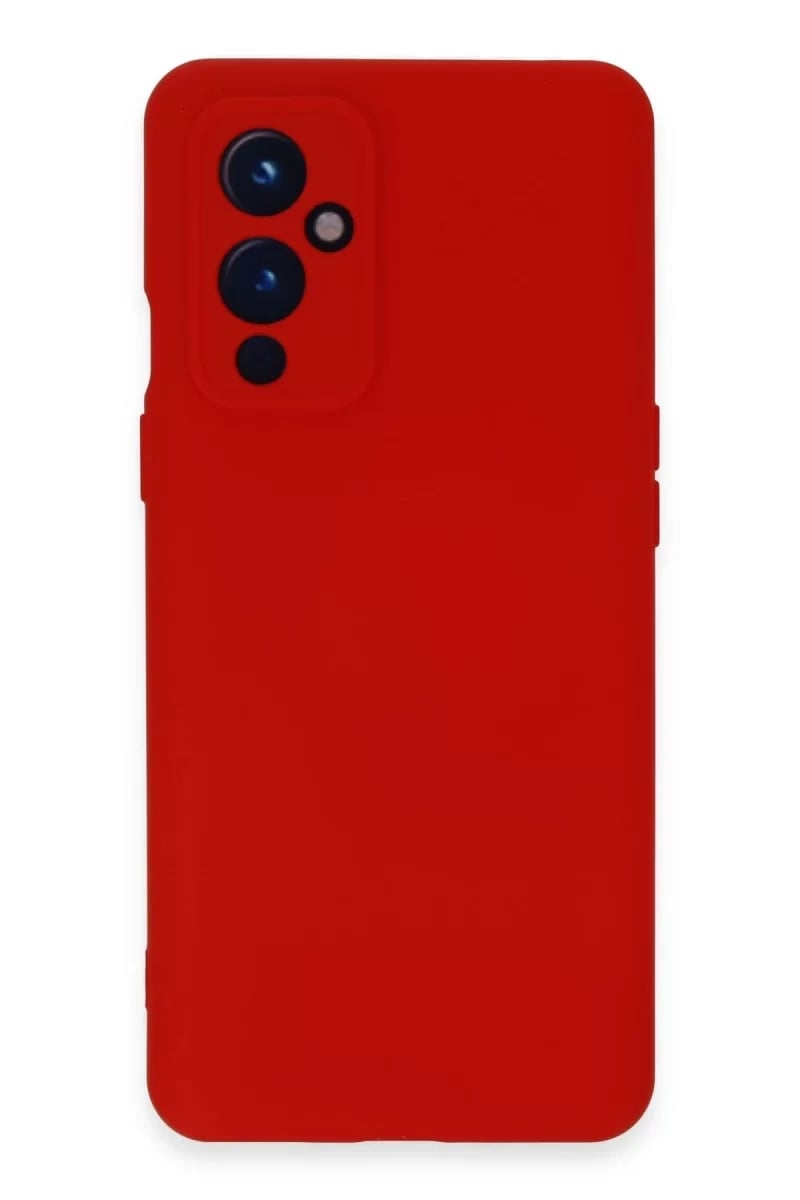 One Plus 9 Kılıf Nano içi Kadife Silikon - Kırmızı