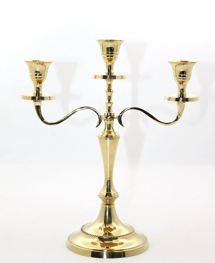 Pirinç 3'lü Şamdan Model 1