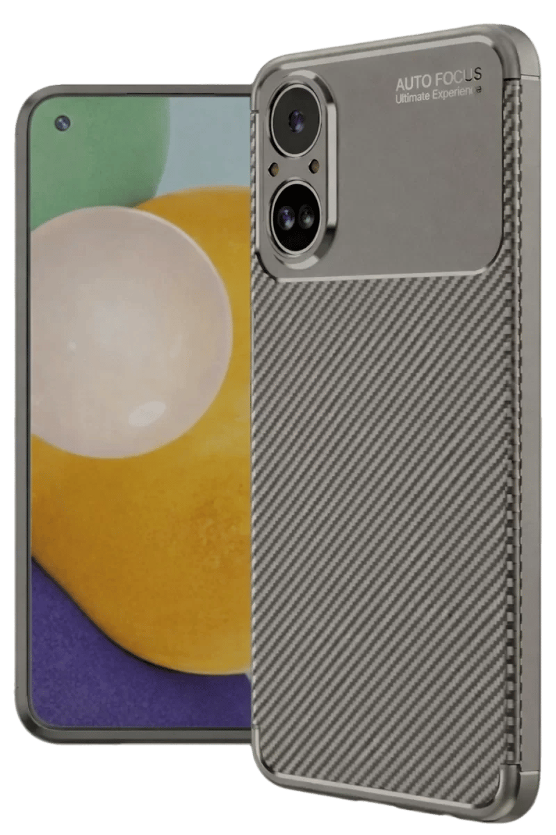 Realme 12 Lite Kılıf Auto Focus Karbon Kapak - Gri