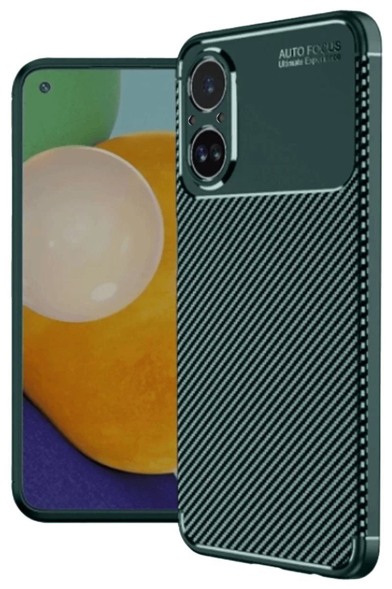 Realme 12 Lite Kılıf Auto Focus Karbon Kapak - Koyu Yeşil