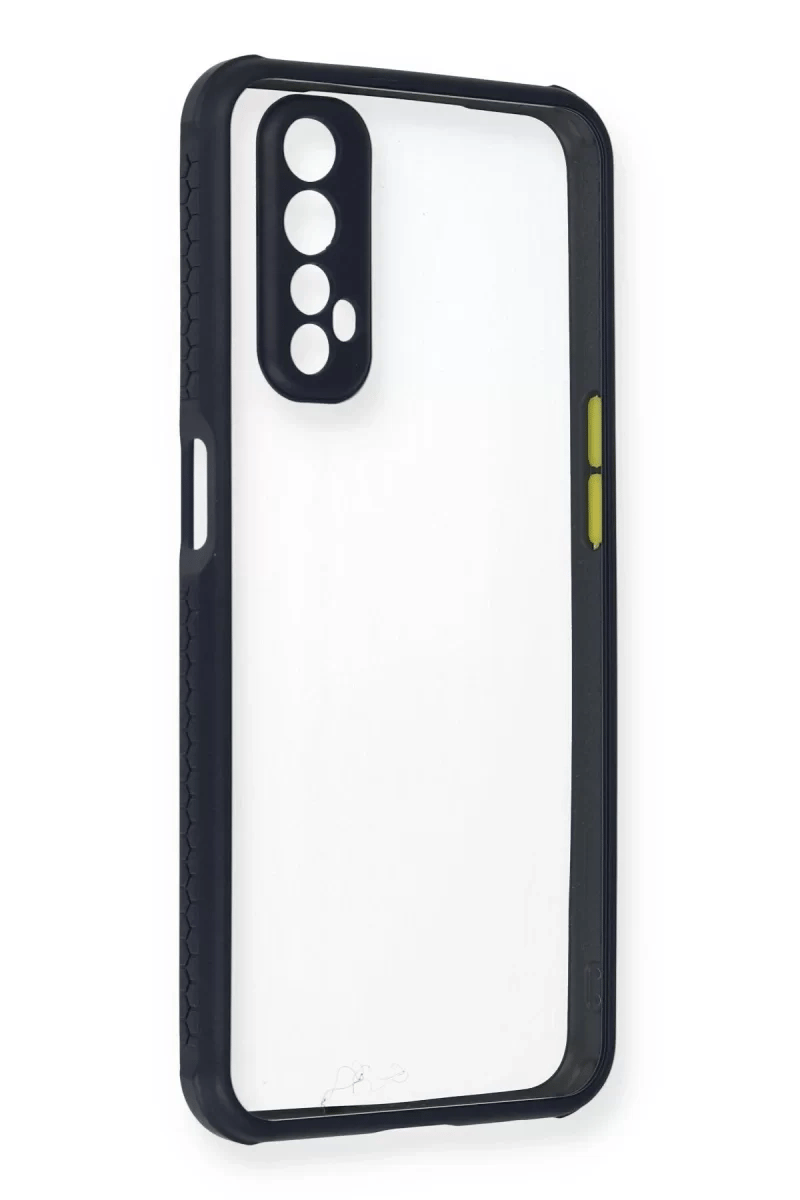 Realme 7 Kılıf Miami Şeffaf Silikon - Lacivert