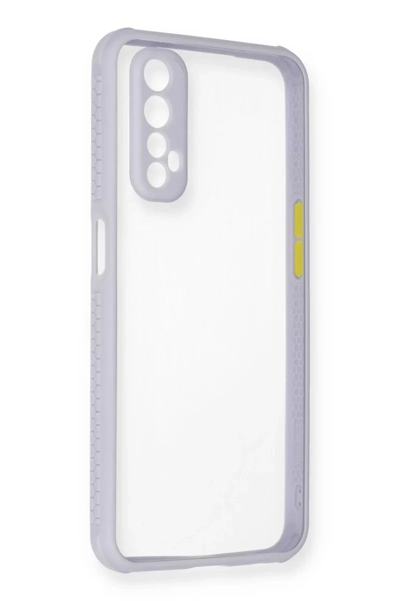 Realme 7 Kılıf Miami Şeffaf Silikon - Lila