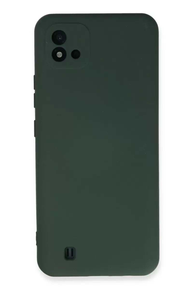 Realme C11 2021 Kılıf Nano içi Kadife Silikon - Koyu Yeşil