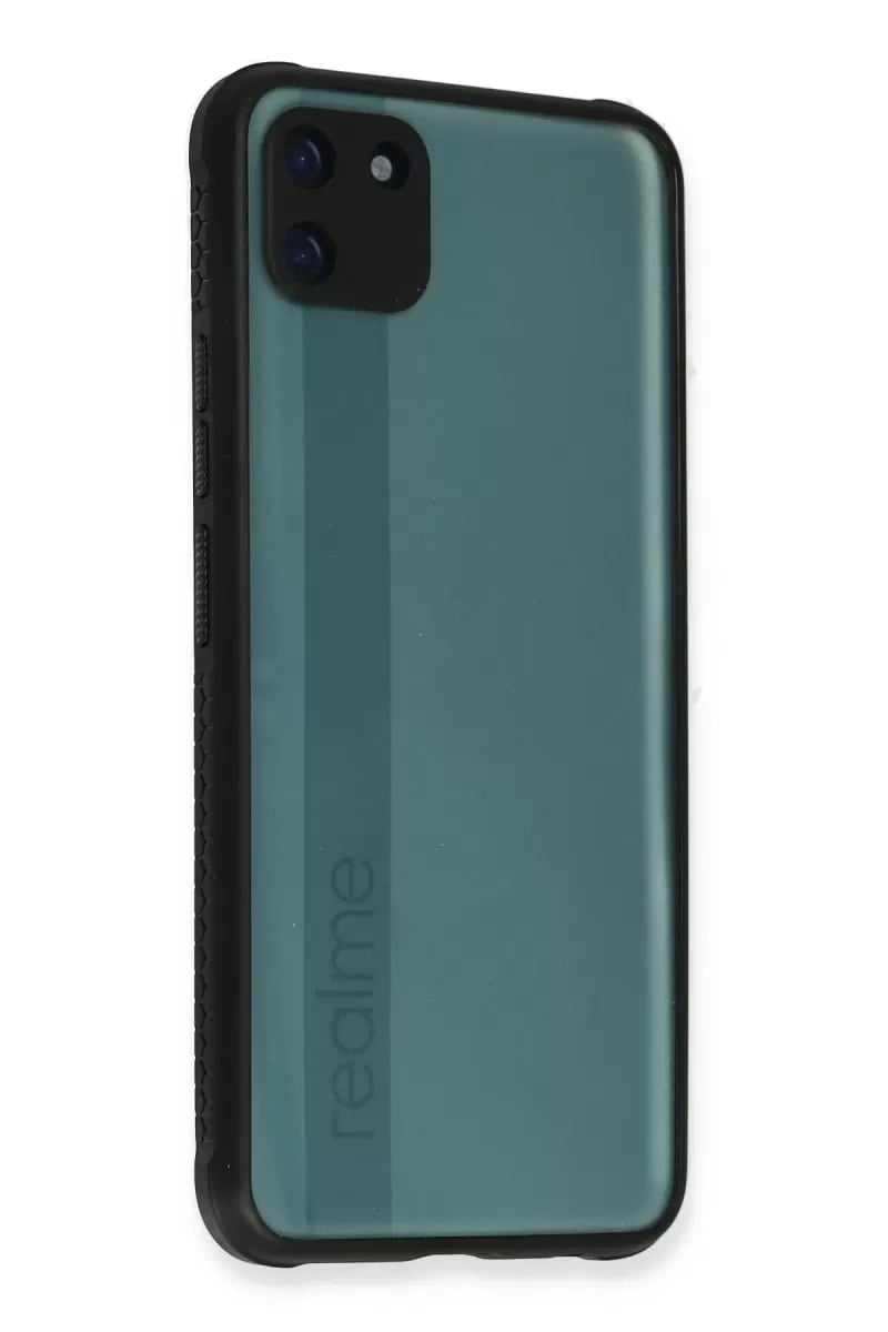 Realme C11 Kılıf Miami Şeffaf Silikon - Siyah