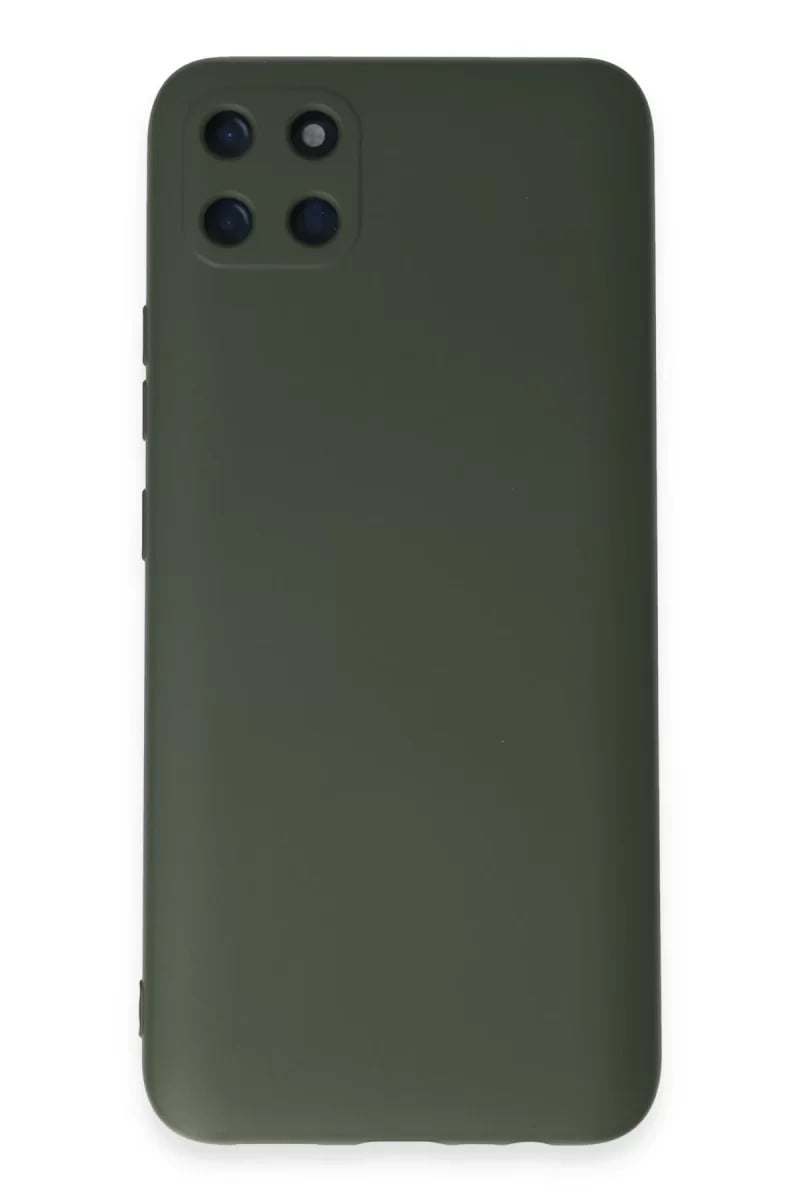 Realme C11 Kılıf Nano içi Kadife Silikon - Koyu Yeşil