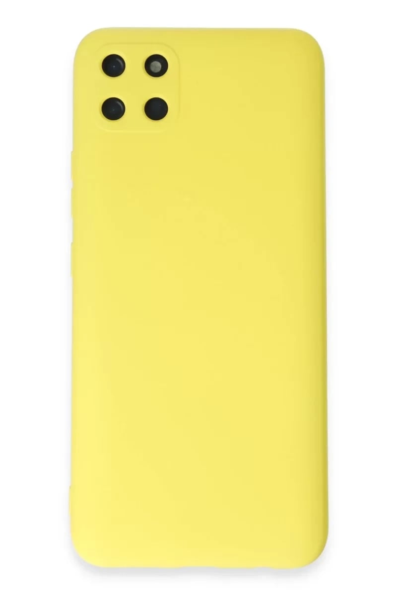 Realme C11 Kılıf Nano içi Kadife Silikon - Sarı