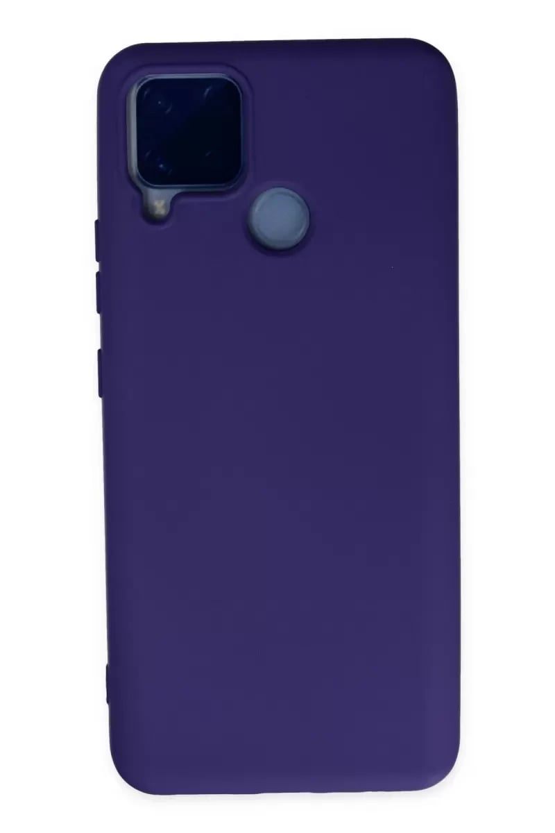 Realme C15 Kılıf Nano içi Kadife Silikon - Mor