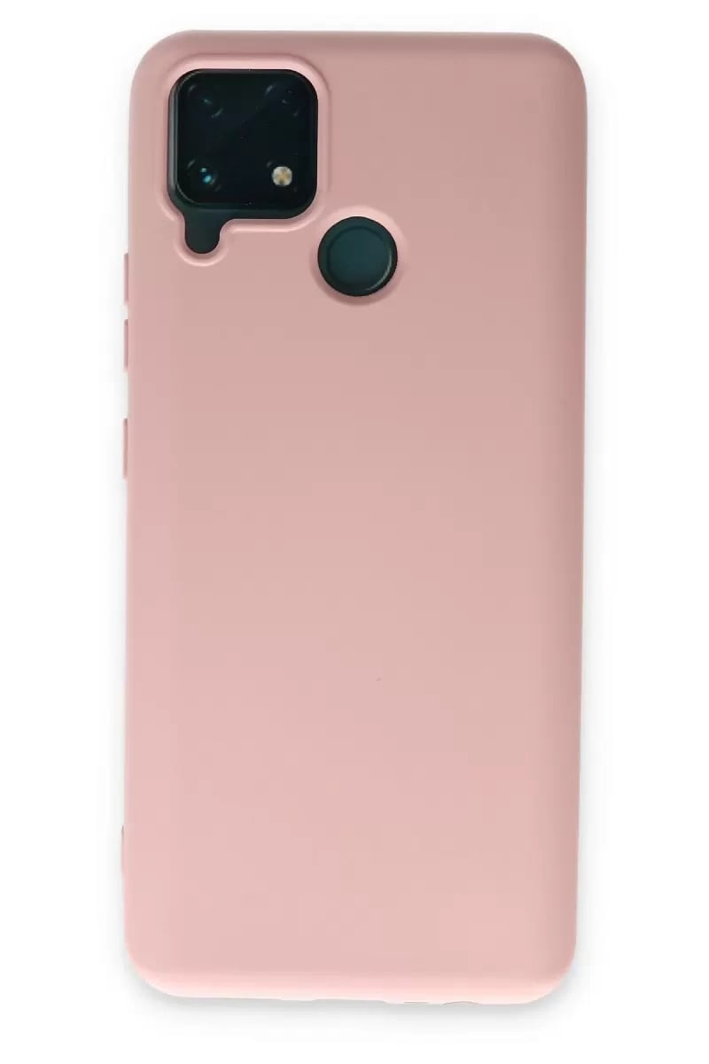 Realme C15 Kılıf Nano içi Kadife Silikon - Pudra