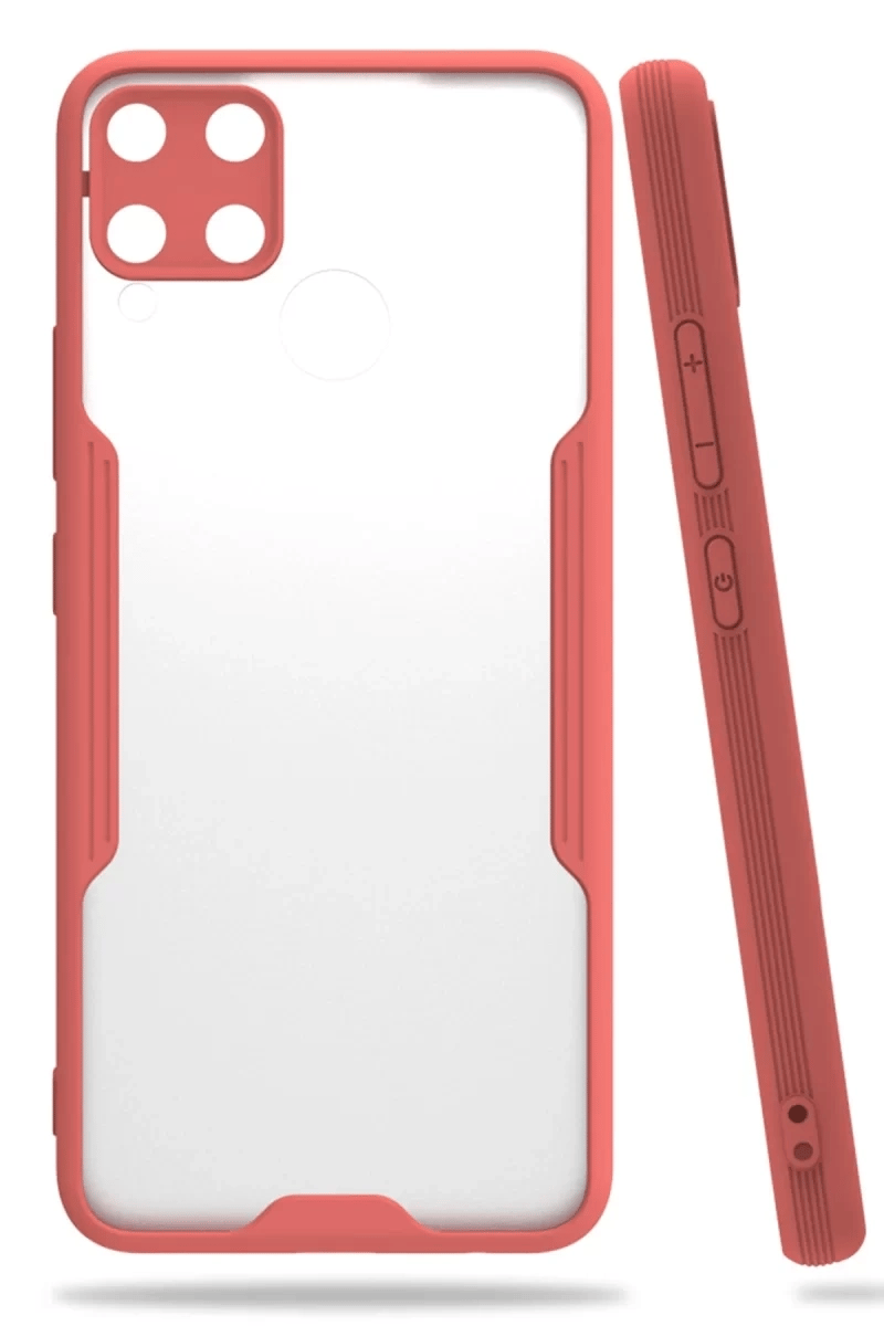 Realme C15 Kılıf Platin Silikon - Pembe