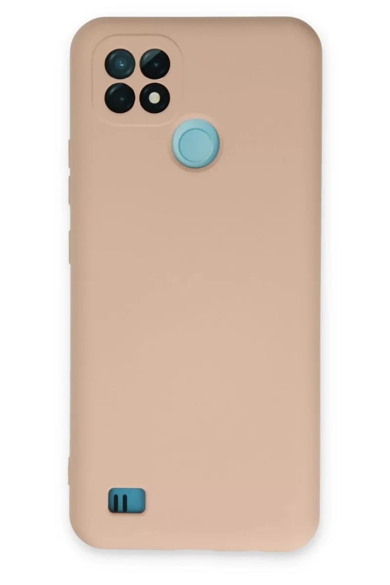 Realme C21 Kılıf Nano içi Kadife Silikon - Pudra