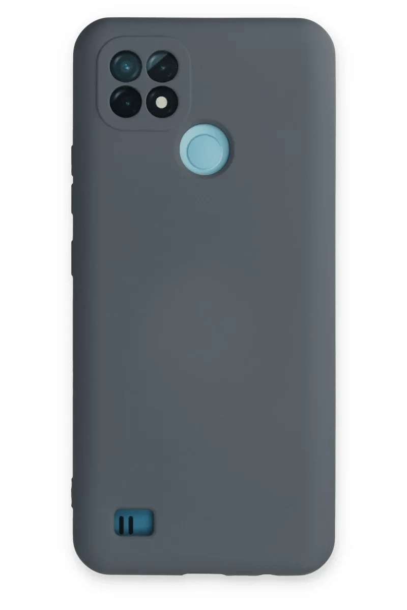 Realme C21 Kılıf Nano içi Kadife Silikon - Gri