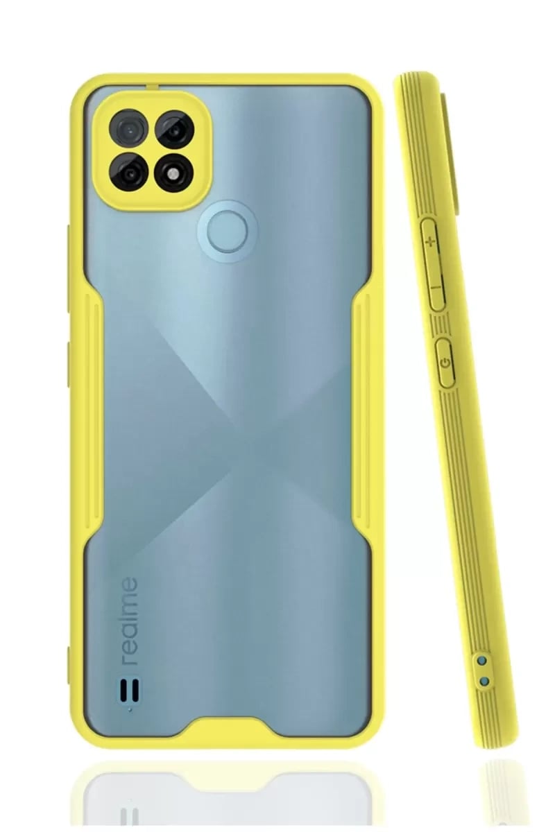 Realme C21 Kılıf Platin Silikon - Sarı